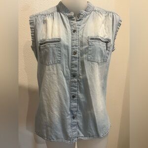 Sleeveless Denim Shirt